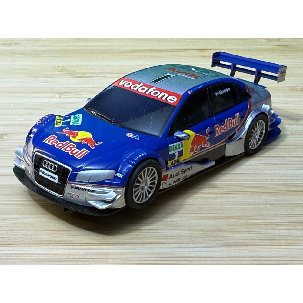 SCX Compact Audi A4 DTM Red Bull Vodafone Slot Car 1/43 Scale Blue Silver #1